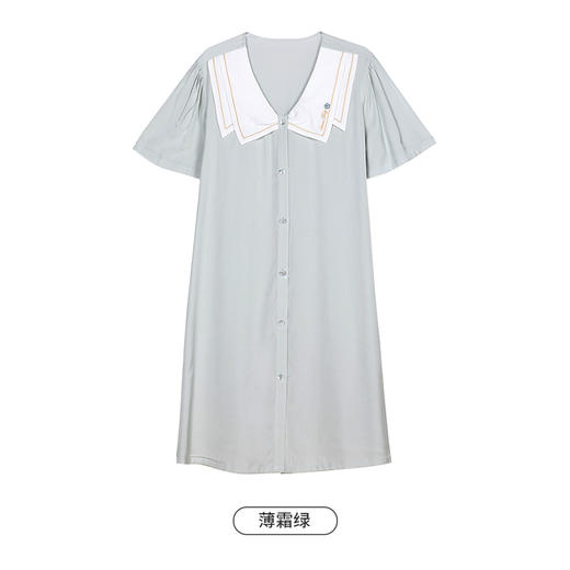 都市丽人生活家居春夏睡衣女泡泡梭织棉家居服薄款短袖裙女士梭织棉睡裙LH46E6 商品图7