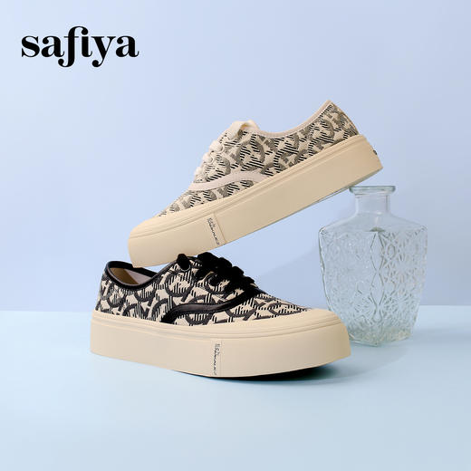 超值精选 |Safiya/索菲娅2024小众低帮豹纹印花轻便懒人帆布鞋SF33912370 商品图0