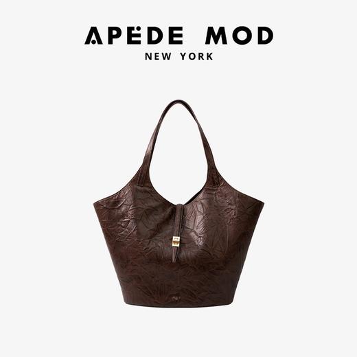 【明星同款】品牌直发 APEDE MOD 大号浮雕纹软牛皮子母包托特包花园包菜篮子包「黑色预售」 商品图8