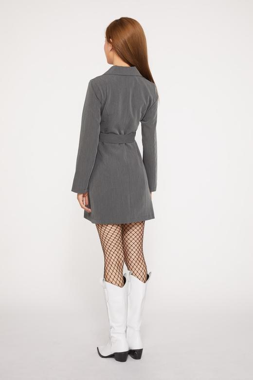 LNNNS 灰色时髦显瘦气质连衣裙 9853 商品图2