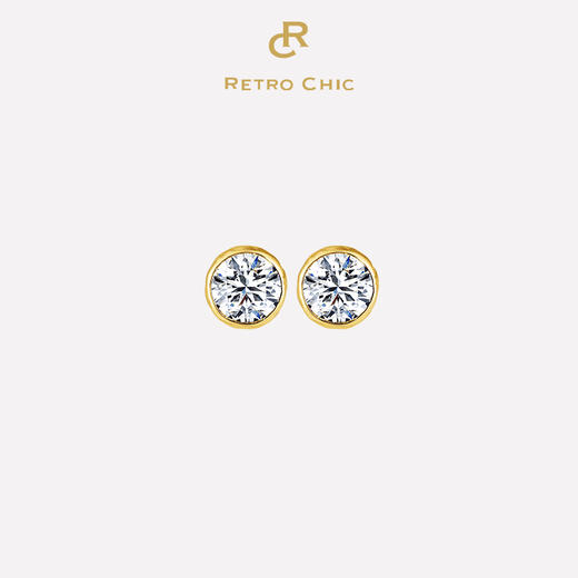 K金莫桑简约星光耳钉 商品图0