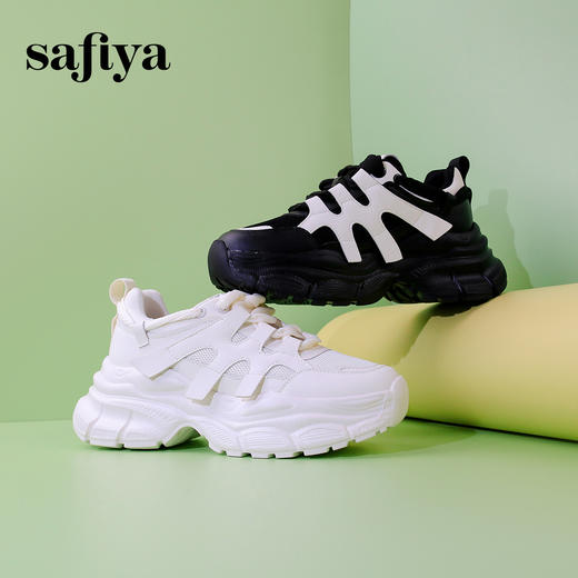超值精选|Safiya/索菲娅2024百搭舒适系带网面增高老爹鞋 SF33912262 商品图3