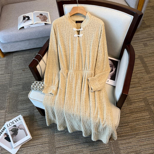 特大码胖妹妹新款小香风气质女装长款显瘦春秋连衣裙 商品图2