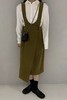 LNNNS 橄榄绿文艺风背带裙 15048 商品缩略图0