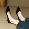【预售5天】黑色高跟鞋设计感小众金属尖头浅口法式高级感单鞋女鞋HCYYH&3275 商品缩略图4