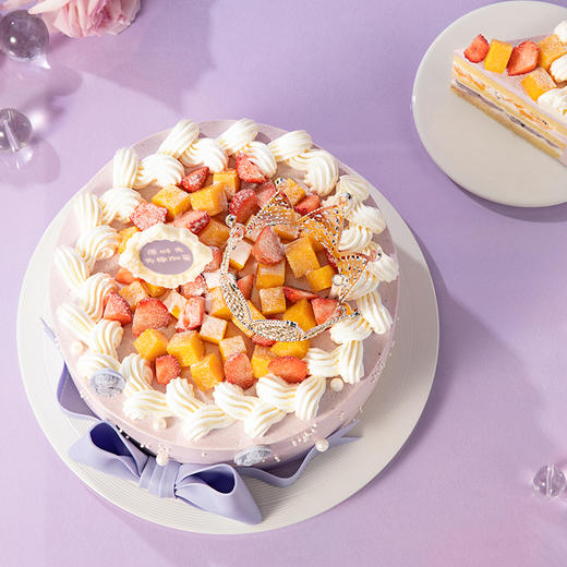【幸福女神】鲜果+玫瑰慕斯夹心蛋糕，璀璨皇冠自带光芒，愿你做自己的女王（惠州幸福西饼） 商品图1