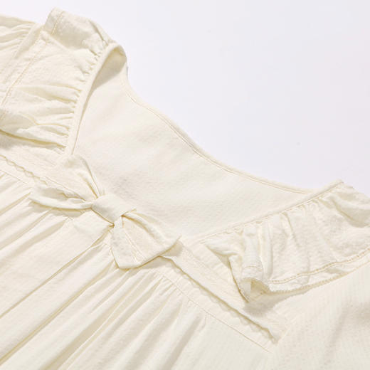 都市丽人生活家居春夏睡衣女RC梭织提条家居服薄款短袖裙女士梭织棉睡裙LH46A2 商品图5