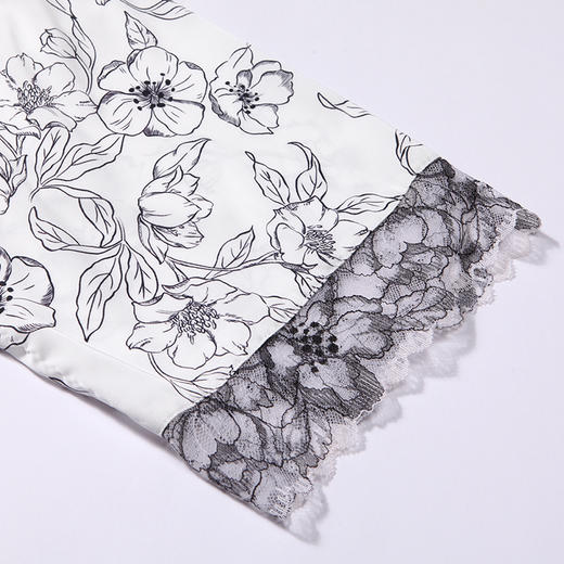 都市丽人好睡好眠春夏睡衣女冰雪丝印花家居服薄款吊带裙+外袍女士丝质套装LH44A4 商品图10