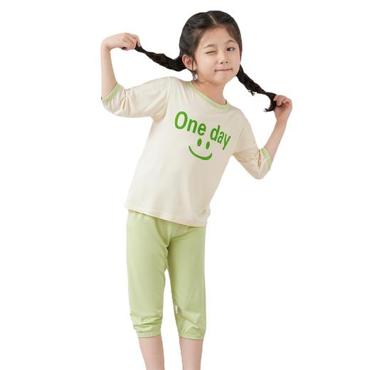 【限量抢，莫代尔升级款更舒适】2024儿童雅赛尔家居服，夏季薄款男童女宝雅赛尔七分袖套装宝宝休闲A类空调服 商品图4