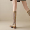【预售5天】春夏新款，性感拼接网面粗跟长靴网靴NGMZR&9727 商品缩略图9