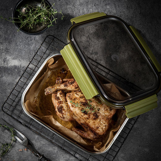 Cuitisan酷艺师贝拉系列316不锈钢饭盒餐盒可微波便当盒食品级收纳保鲜盒 商品图2