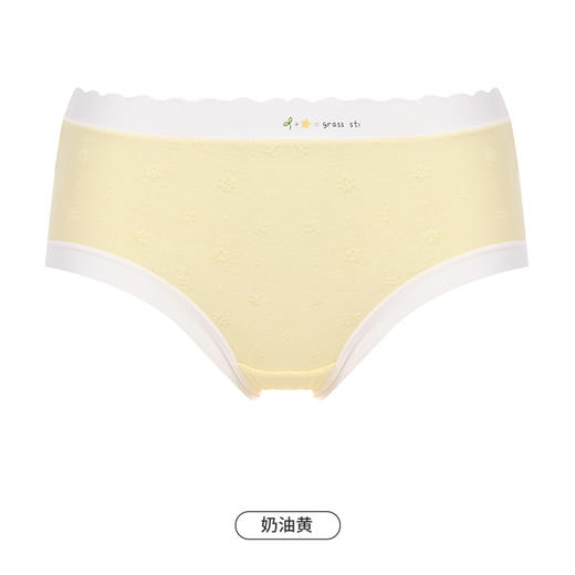 都市丽人基础系列舒肤棉内裤女棉提花纯棉女士内裤中腰平角内裤LK45D7 商品图11