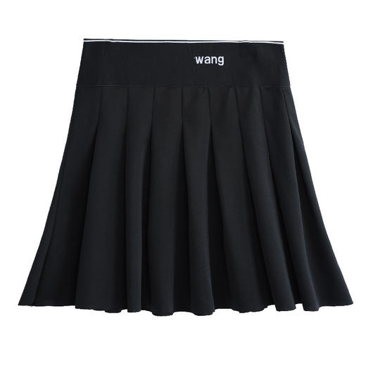 春夏款半身裙弹力字母高腰A字短裙小黑裙女300斤大码百褶裙 商品图3