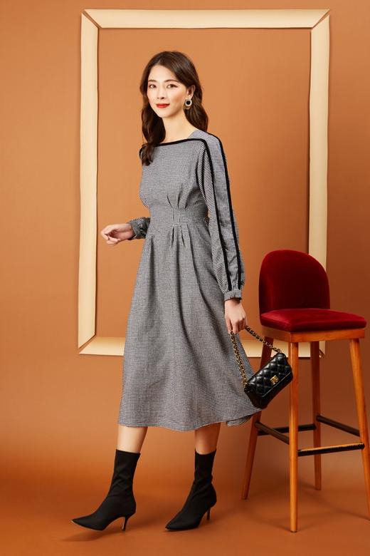 Le Malene 经典黑白格纹连衣裙 10942 商品图0