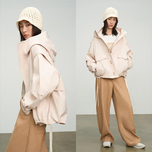 UMILAB【探险家】细腻肌理感一体式连帽率性自在外套BC839H 商品图3