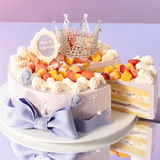 【幸福女神】璀璨皇冠自带光芒，愿你做自己的女王；草莓+芒果粒 夹心搭配软糯香甜的荔浦芋泥，口感丰富（上海幸福西饼蛋糕） 商品图2