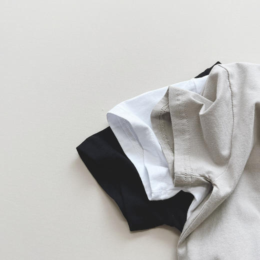 超值两件装【潮童必备！百搭黑白灰】儿童短袖T恤夏季男女童百搭韩版休闲宽松上衣宝宝童装 商品图3