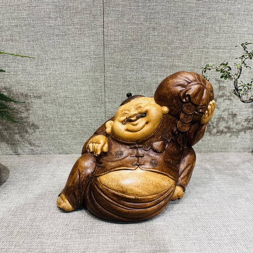 地主财神°竹根雕摆件 商品图1