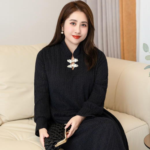 特大码胖妹妹新款小香风气质女装长款显瘦春秋连衣裙 商品图1