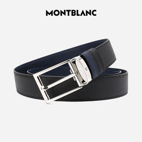 万宝龙 黑色/靛蓝色双面皮带  MB118438-F .