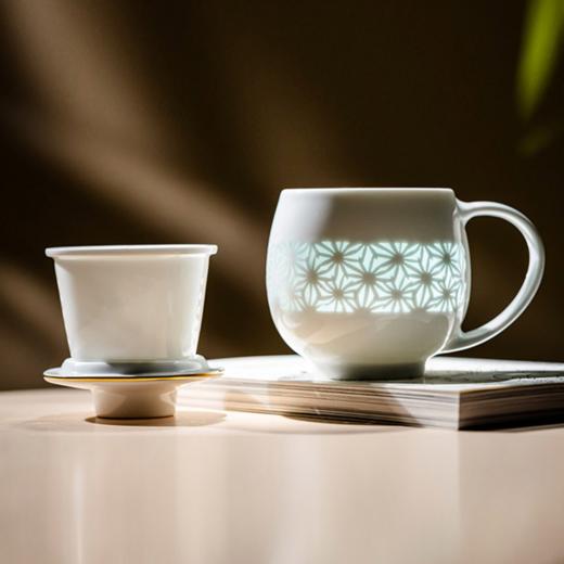 富玉 景德镇陶瓷茶杯个人专用高档女士茶漏杯茶水分离清饮苹果杯 商品图1