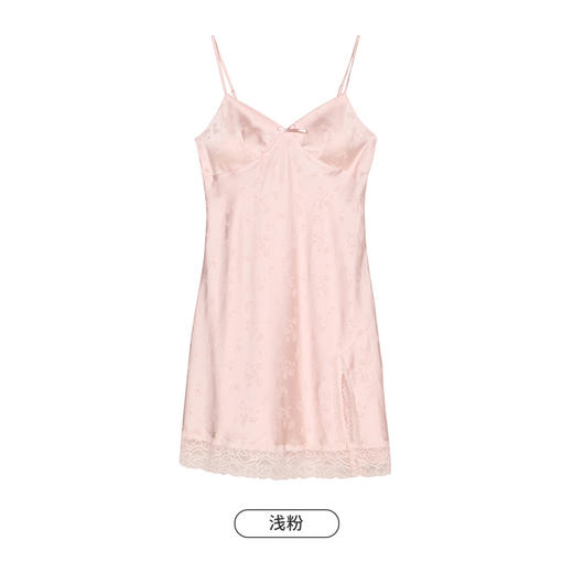 都市丽人好睡好眠春夏睡衣女冰雪丝提花家居服薄款吊带裙女士丝质睡裙LH46A6 商品图5