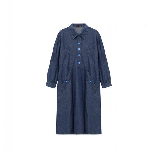 超大码女装150-300斤秋冬装牛仔长袖连衣裙胖mm显瘦遮肉休闲 商品图4