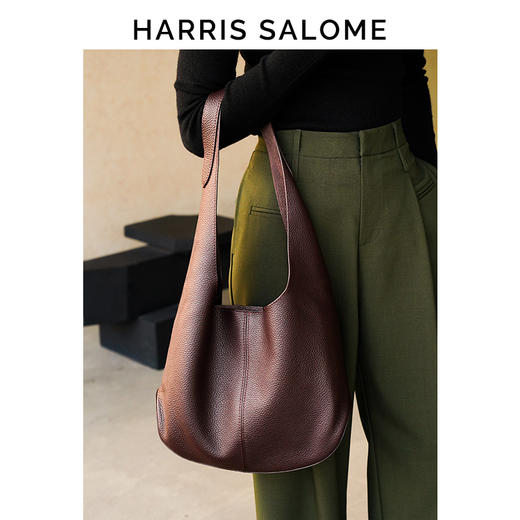 HARRIS SALOME牛皮松弛感大容量单肩包通勤柔软 商品图3