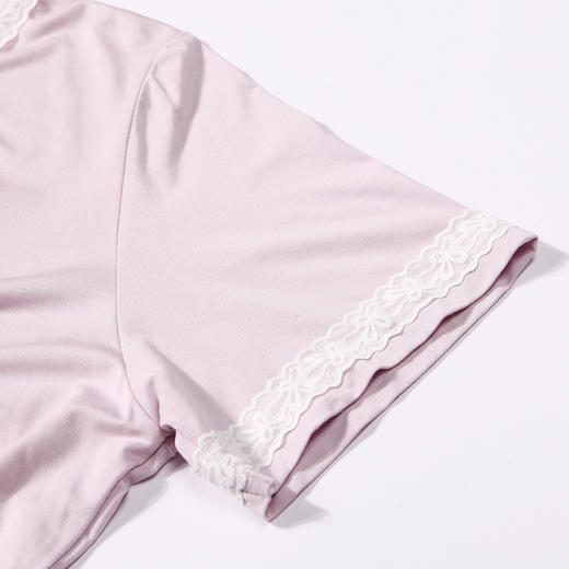 都市丽人好睡好眠春夏睡衣女针织人棉家居服薄款短袖裙女士针织睡裙LH46A1 商品图6