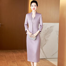 修身显瘦遮肚喜婆婆礼服高贵优雅妈妈装婚礼套装裙LC-2390