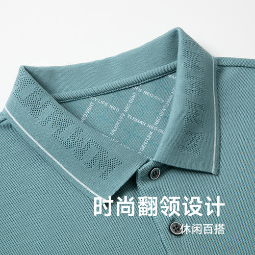【丝光棉】【新款DPS】大依优型大码男装短袖POLO衫翻领丝光棉加肥加大透气吸汗夏季上衣半袖t恤夏装 商品图2