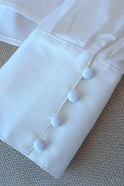 法式木耳边系带领衬衣 商品图7