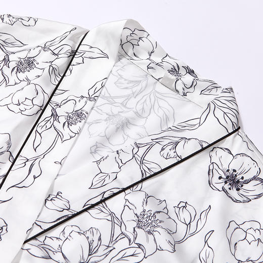 都市丽人好睡好眠春夏睡衣女冰雪丝印花家居服薄款吊带裙+外袍女士丝质套装LH44A4 商品图9