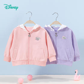 【商城同款】迪士尼2024春季女童外套连帽防风保暖开衫卫衣中小童棉弹舒适上衣231DS0888
