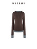 HIDEMI 【赵露思同款】经典简约拼色贴身假两件长袖T恤上衣 商品缩略图11