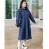 超大码女装150-300斤秋冬装牛仔长袖连衣裙胖mm显瘦遮肉休闲 商品缩略图3