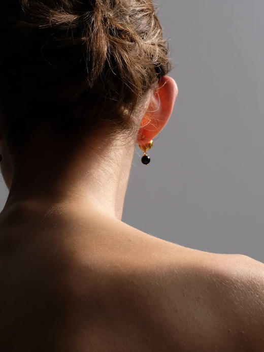 ABOAB｜ONYX FOLDING Earrings [黑玛瑙 耳环 金 / 银 ]【SCULPTING】 商品图2