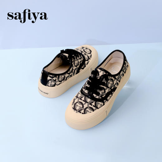 超值精选 |Safiya/索菲娅2024小众低帮豹纹印花轻便懒人帆布鞋SF33912370 商品图5