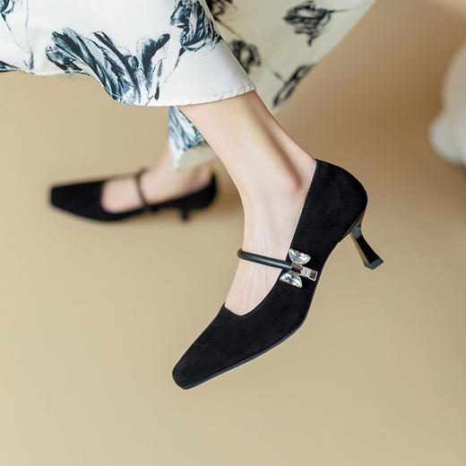 【预售5天】性感简约，纯色浅口羊反皮高跟鞋SY&G2020-1 商品图11