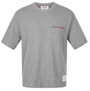 内购 THOM BROWNE男女通用棉质宽松版贴袋短袖T恤衫