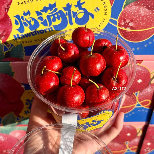 红甜子山楂，纯树熟，经历了最关键的转糖阶段，所以口感才能哇塞哇塞绝绝子！个头小小，肉质紧实，9甜1酸，浓香浓香，山楂味十足，沙面糯甜，糖度高！对！就是小朋友和老人都爱吃的那种口感！一组两盒，约1.5斤 商品图1