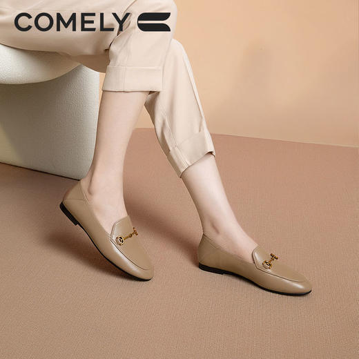 康莉KYQ2K013乐福鞋女舒适软皮通勤一脚蹬平底小皮鞋 商品图2