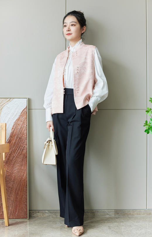 法式木耳边系带领衬衣 商品图4