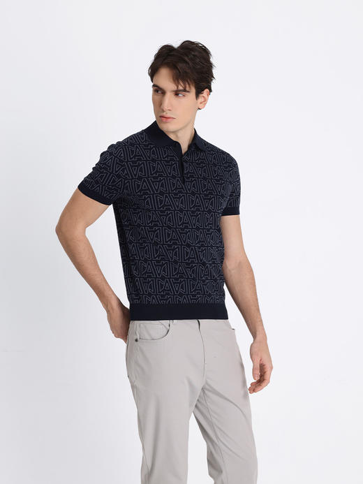 callisto藏青色棉混锦纶混桑蚕丝混氨纶T恤 STTSS160C 商品图1