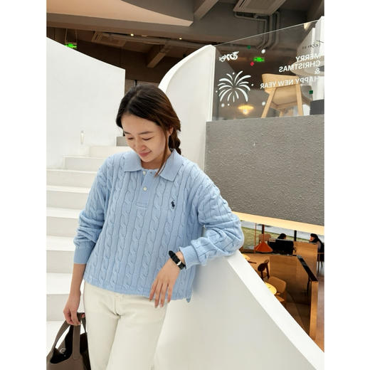  2402303   绞花长袖POLO衫 商品图2