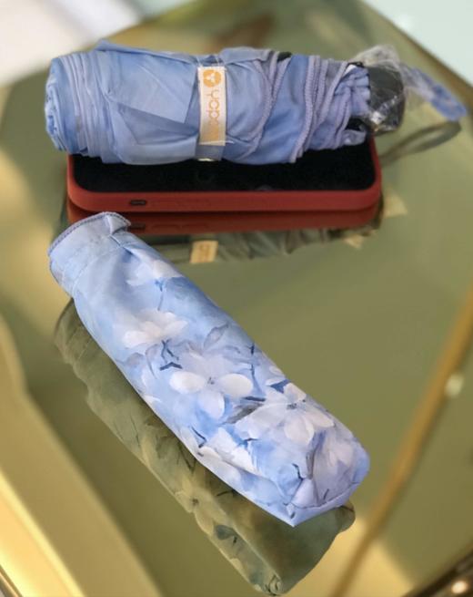 优品堂【墨羽】五折双层超轻黑胶防紫外线太阳伞 商品图1