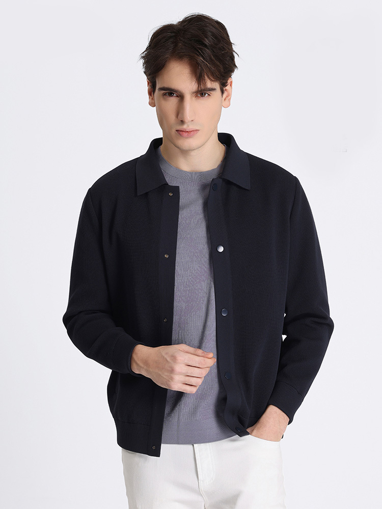 callisto藏青色聚酯纤维夹克 STFEJ249C