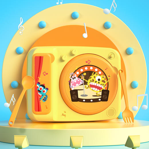 【积分兑换】童乐唱片机分格餐盘套装（阳光橙/暮色紫请备注） 商品图3