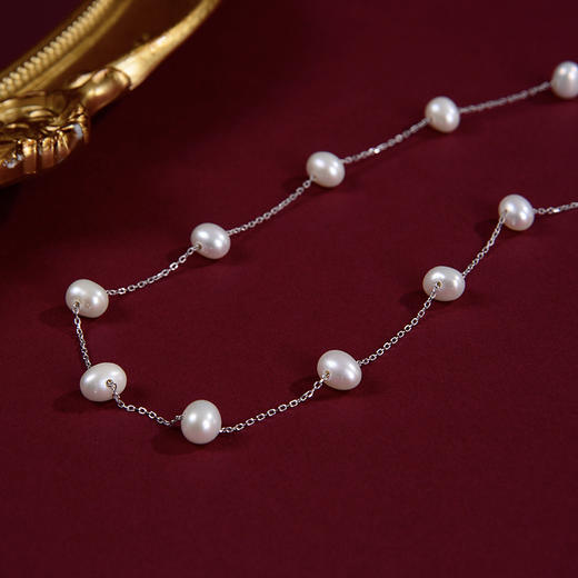 ysxb-01010【云赏珠宝】限时福利款-臻品精选6mm天然淡水珍珠灵动满天星项链（送货号：ysxb-01009满天星手链） 商品图4