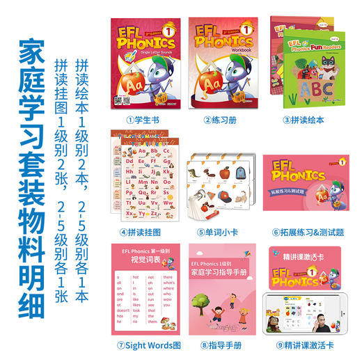 【麦凯思图书】efl phonics 拼读套装 书+册+挂图+绘本+课程 商品图3